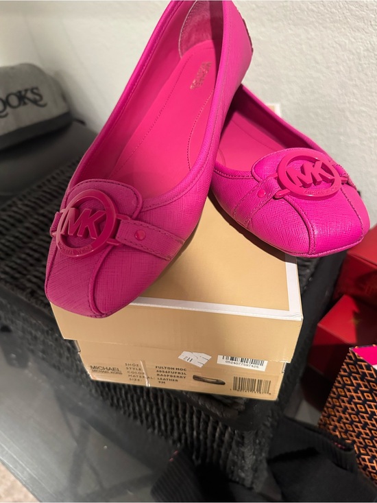 Michael Kors Shoes - Michael Kors Hot Pink MK Logo Ballet Flats
